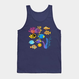 The Story of the Sea,tropical fish, coral reefs, seaweed Tank Top